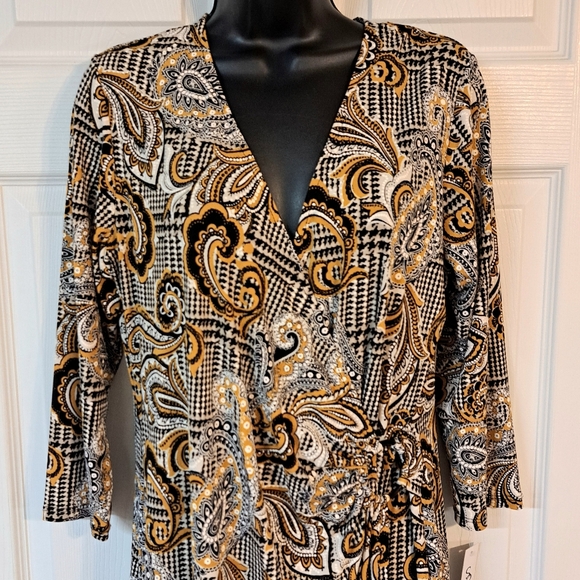 Shelby & Palmer Faux Wrap Pullover Dress - Picture 2 of 10